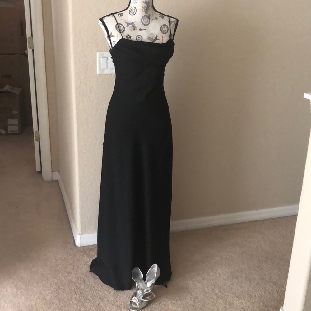 Black long cocktail dress